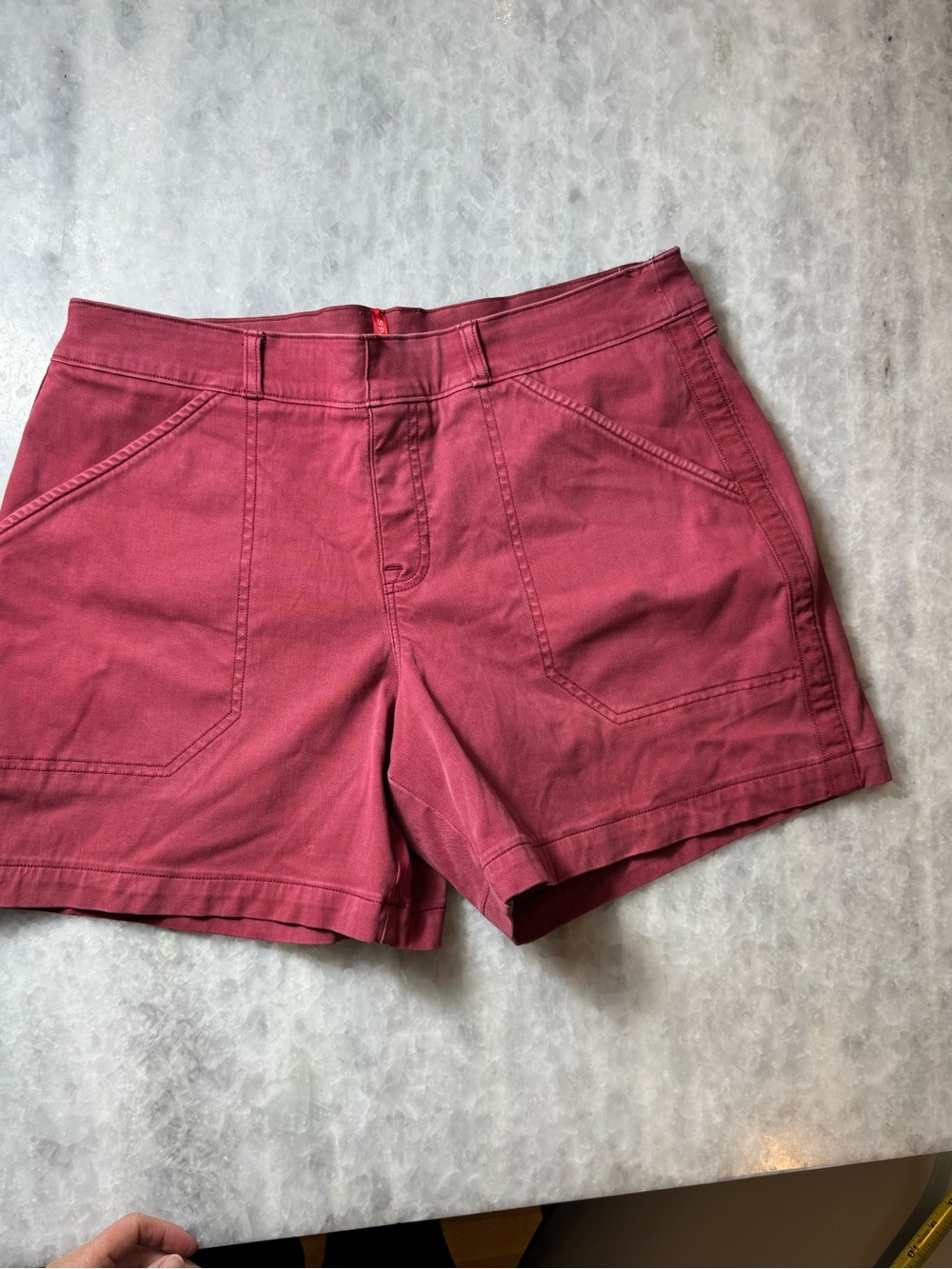 SPANX Rose Red High-Rise Utility Shorts